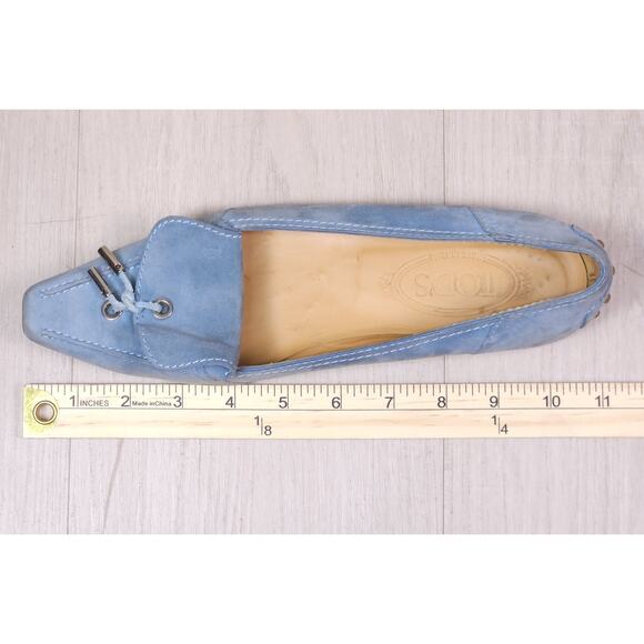 Tod’s Women’s Suede Loafers Size 8 – Light Blue Tassel Moccasins - Picture 7 of 12